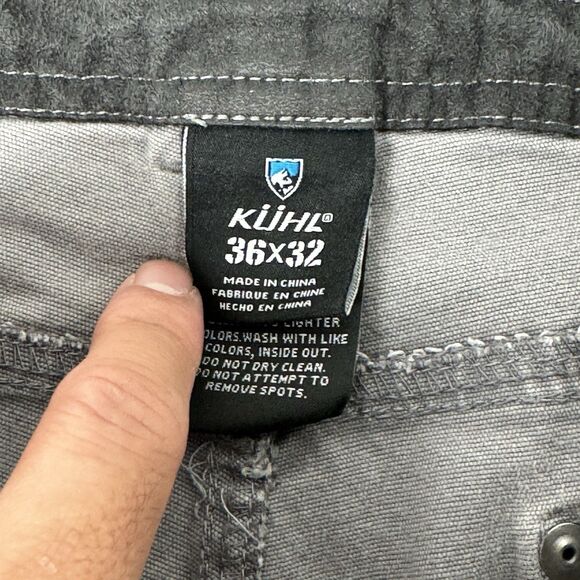 Kuhl Pants Mens 36x32 Gray Kanvus Jean Vintage Patina Dye Straight Leg Canvas - Picture 5 of 12